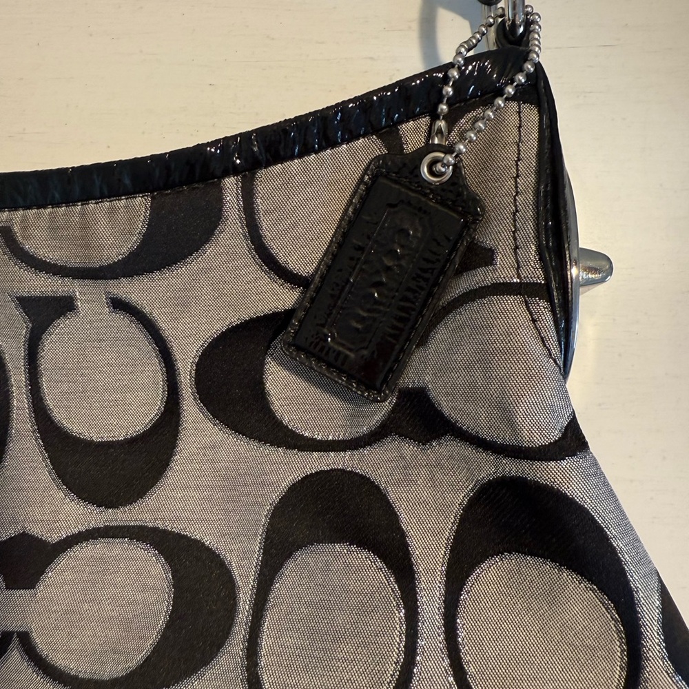Vintage Coach Bag with Light Blue Interior